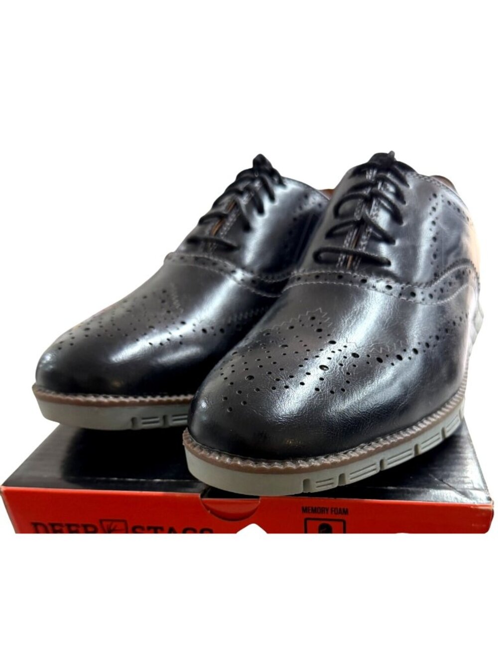 Deer Stags Men's Black Oxford Dress Shoes Size 8W